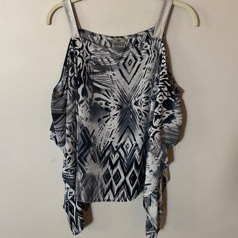 SW3 BESPOKE cold-shoulder silk blouse S
